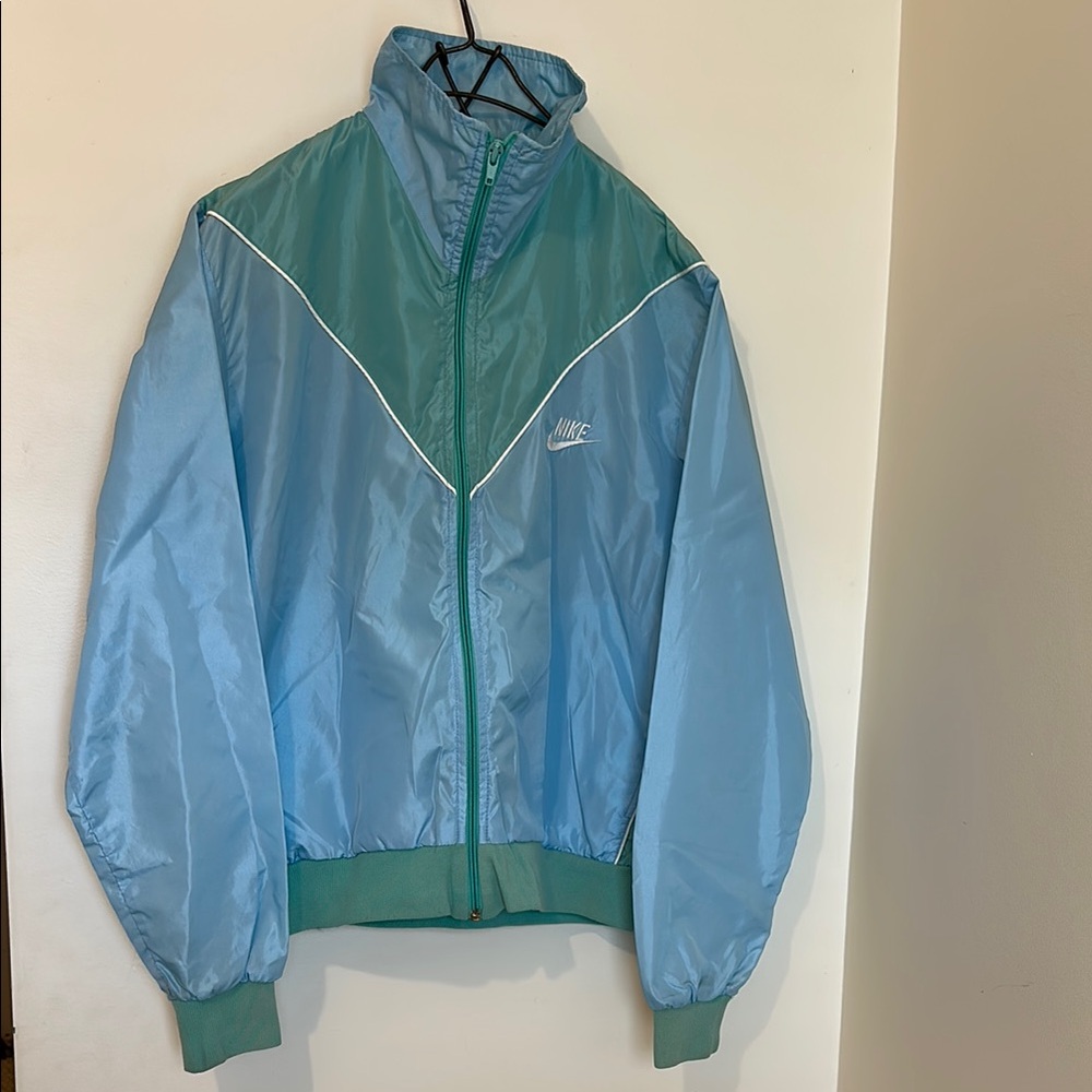 Vintage Nike Mint and Light Blue Windbreaker